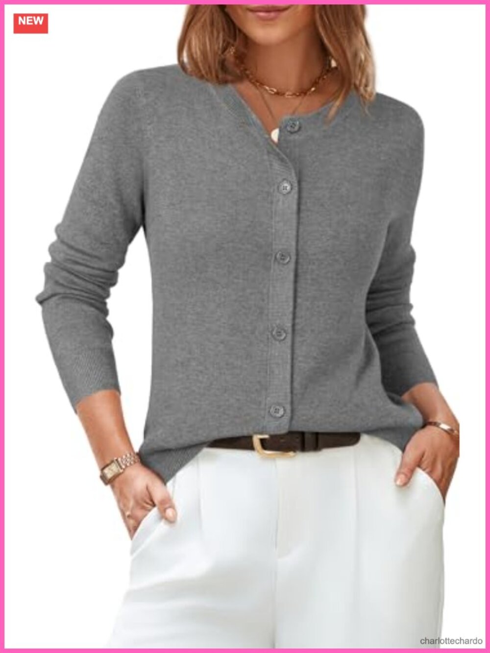 Women's Wool Blend Button Down Cardigan Long Sleeve Business Casual